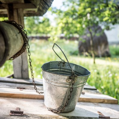 Traditional water well in Breb (Brebre), Maramures, Romania